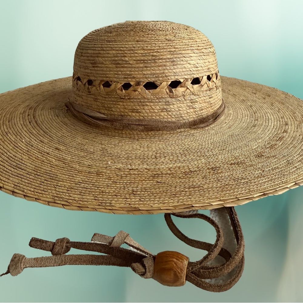 Tula Natural Straw Hat with Leather Details - Picture 10 of 11